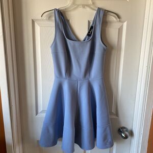 Lulus Dress Women’s Size Medium Scoop Neck Mini Dress Blue Sleeveless Zip Back